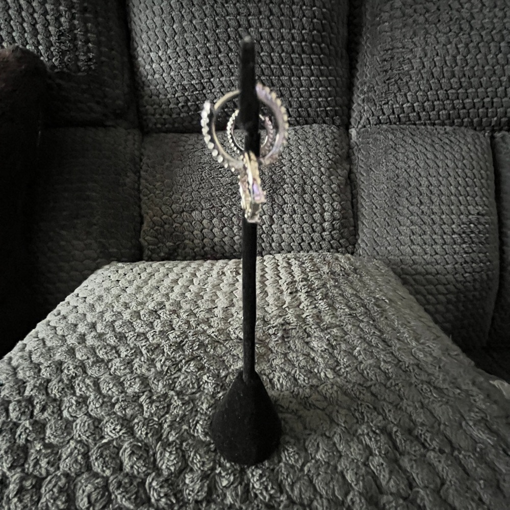 Elegant Silver Hoop Earrings - Picture 3 of 3